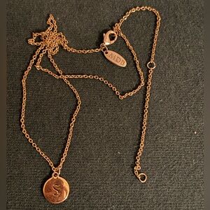 Vintage Marina de Buchi marked gold tone “S” monogram necklace